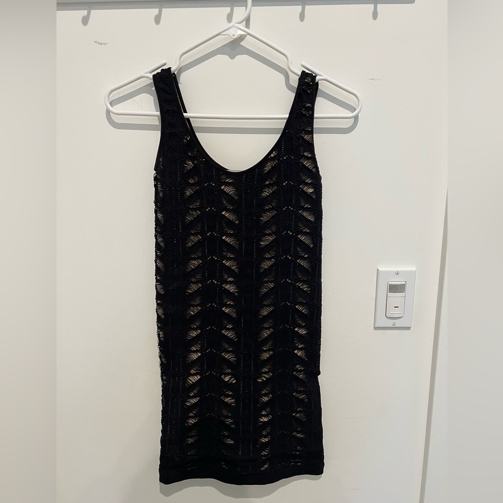 Black and nude bodycon dress